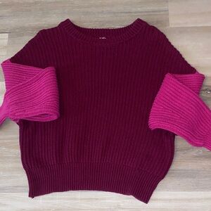 a new day Women's Maroon and Magenta Sweater